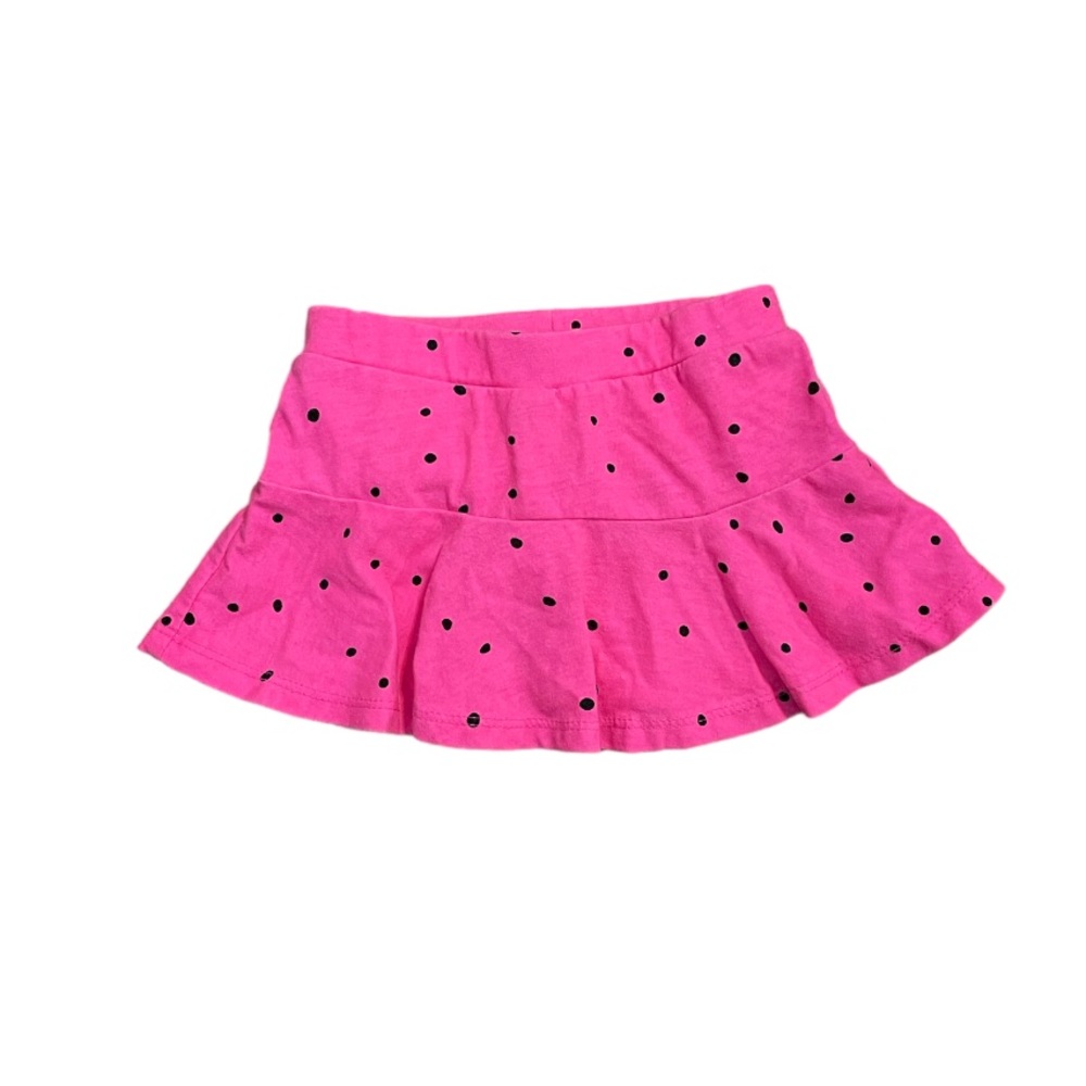 okie dokie baby girlsโ Pink and Black Polkadot Skirt